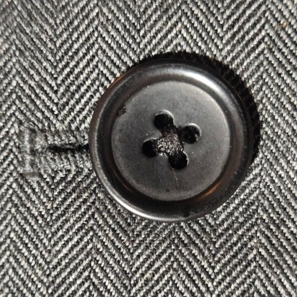Banana Republic Mens Gray Herringbone Blazer 44L Two-Button Suit Jacket Long Sle - Picture 6 of 16